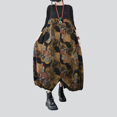 Painted color women denim jumpsuit