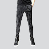 Grau bemalte Jeans-Jogginghose für Herren