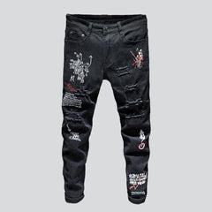 Painted men ripped jeans