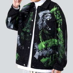 Painted oversized men jean jacket