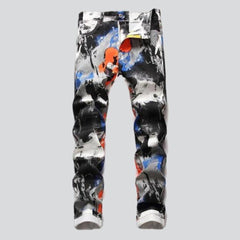 Painted stylish slim men jeans