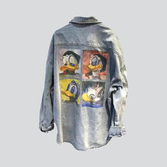 Chaqueta vaquera vintage pintada para mujer