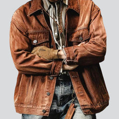 Painted vintage men denim jacket