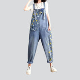 Denim-Jumpsuit mit teilweisem Blasendruck