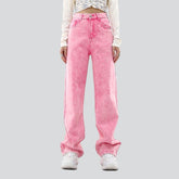 Pastellfarbene Baggy-Jeans für Damen