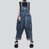Gepatchter Cargo-Jeans-Overall für Damen