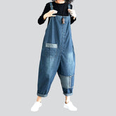 Jeans-Jumpsuit mit geflicktem Bein für Damen