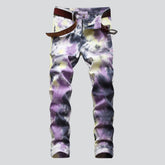 Rosa bemalte Herrenjeans