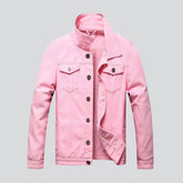 Rosa schmale Herren Jeansjacke