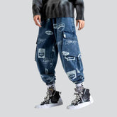 Bedruckte Cargo-Jeans für Herren