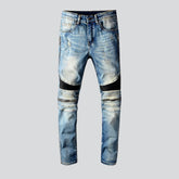Patchwork-Bikerjeans aus PU-Leder