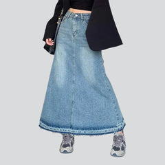 Jeansrock in A-Linie mit ungesäumtem Saum
