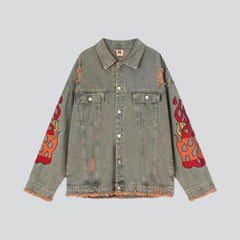 Raw-hem men denim jacket