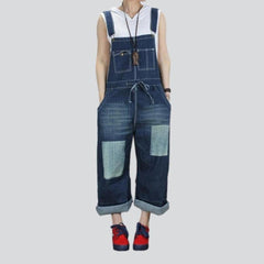 Rectangle painted women denim dungaree