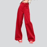 Rote Baggy-Jeans für Damen