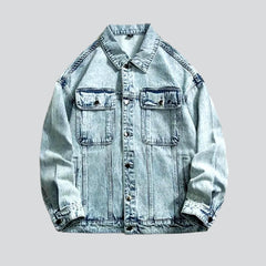 Retro wash men denim jacket