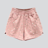 Strass-Jeansshorts mit Gummi