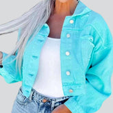 Jeansjacke für Damen mit Rissen