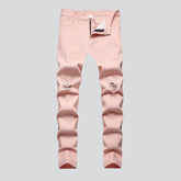 Zerrissene Knie rosa Herren Jeans