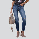 Zerrissene Knie-Röhrenjeans für Damen