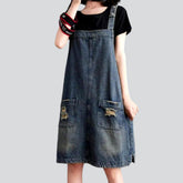 Zerrissener Vintage-Jeans-Strampler für Damen
