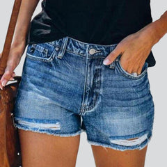 Ripped women jeans shorts