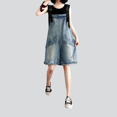 Roomy pocket vintage denim romper