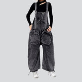 Jeans-Overall mit runden Taschen für Damen
