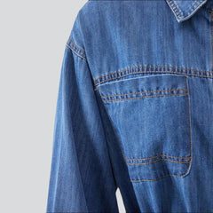 Vestido maxi de mezclilla tipo camisa