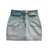 Falda vaquera abotonada y ajustada al cuerpo