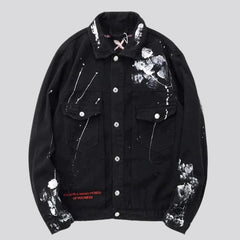 Y2k painted men denim jacket