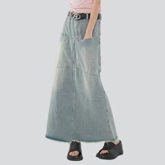 Falda vaquera vintage con bolsillos rectos