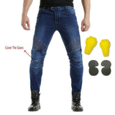 Vaqueros motociclistas de hombre con lavado medio