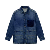 Vintage dark denim coat for ladies