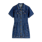 Vestido vaquero mini casual de corte entallado