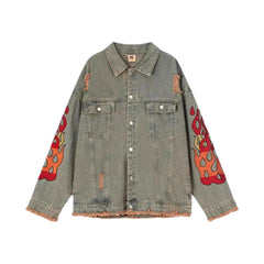 Raw-hem men denim jacket