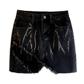 Mini-Jeansrock im Gothic-Distressed-Look
