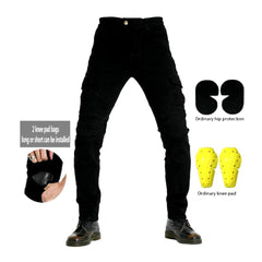 Schützende schwarze Herren Bikerjeans