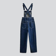 Mono vaquero de pierna recta para mujer