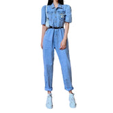 Mono vaquero ligero de manga corta