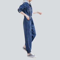 Hooded urban women denim overall