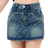Minifalda vaquera vintage adornada