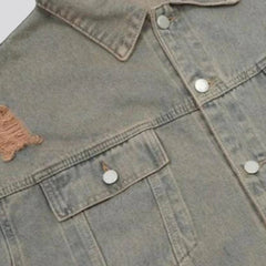 Raw-hem men denim jacket