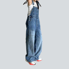 Contrast wash women denim dungaree