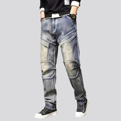 Vaqueros vintage de patchwork para hombre