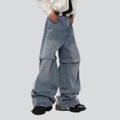Trendy layered baggy denim pants