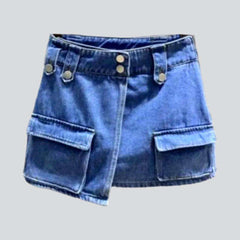 Falda pantalón vaquera asimétrica cargo