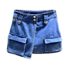 Falda pantalón vaquera asimétrica cargo