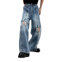 Y2k Mid-Waist-Jeans für Herren