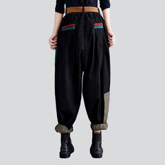 Pantalones vaqueros de dos colores con pierna ancha